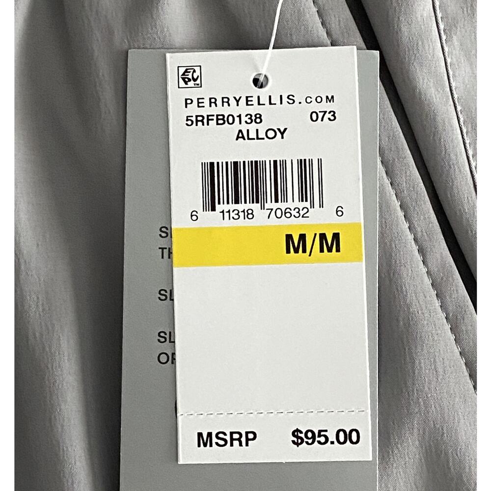 Perry Ellis Portfolio Men's Medium TechWorks Pants Slim Fit Drawstring Alloy NEW - Picture 9 of 13